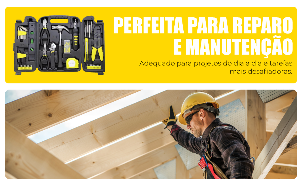 Kit jogo de Ferramentas com Maleta + Kit chave catraca reversível Caixa de Ferramentas Completa 