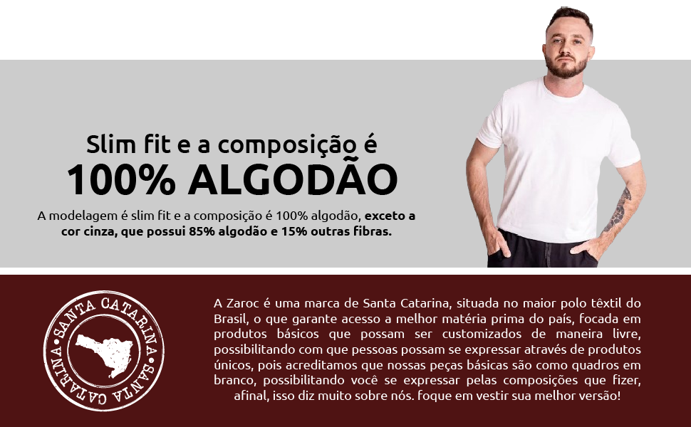 Kit 5 Camisetas Masculinas Slim Gola Algodão Premium Coloridas 