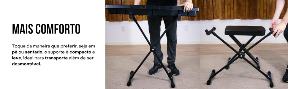 Suporte para Teclado tocar sentado
