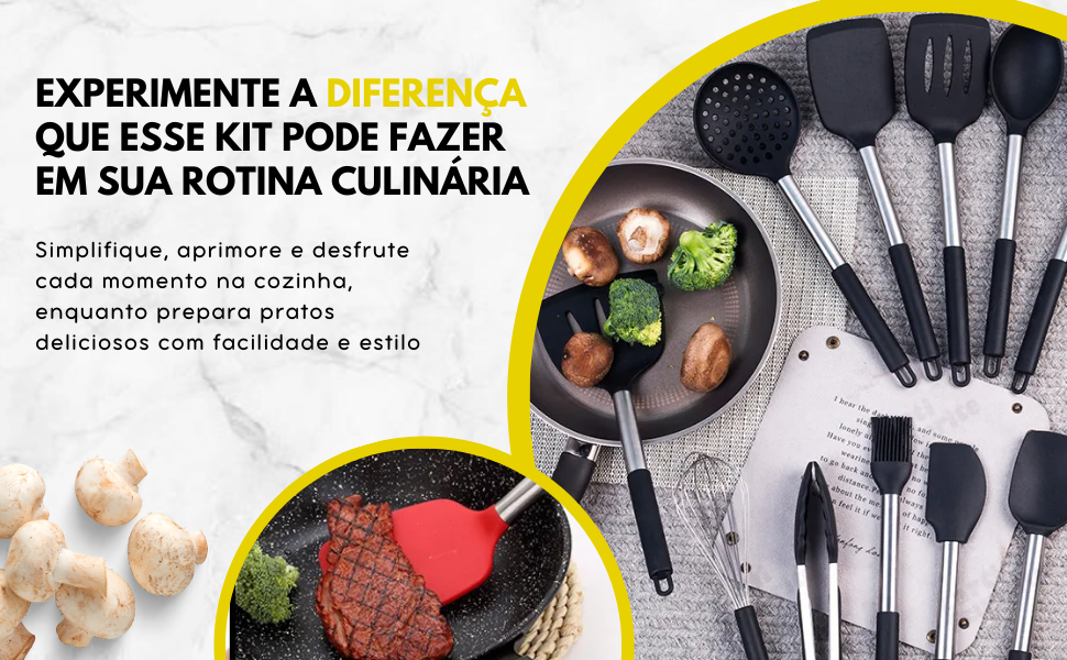 Utensilios de cozinha, para cozinha, silicone premium, kit escumadeiras, conjunto de utensilios