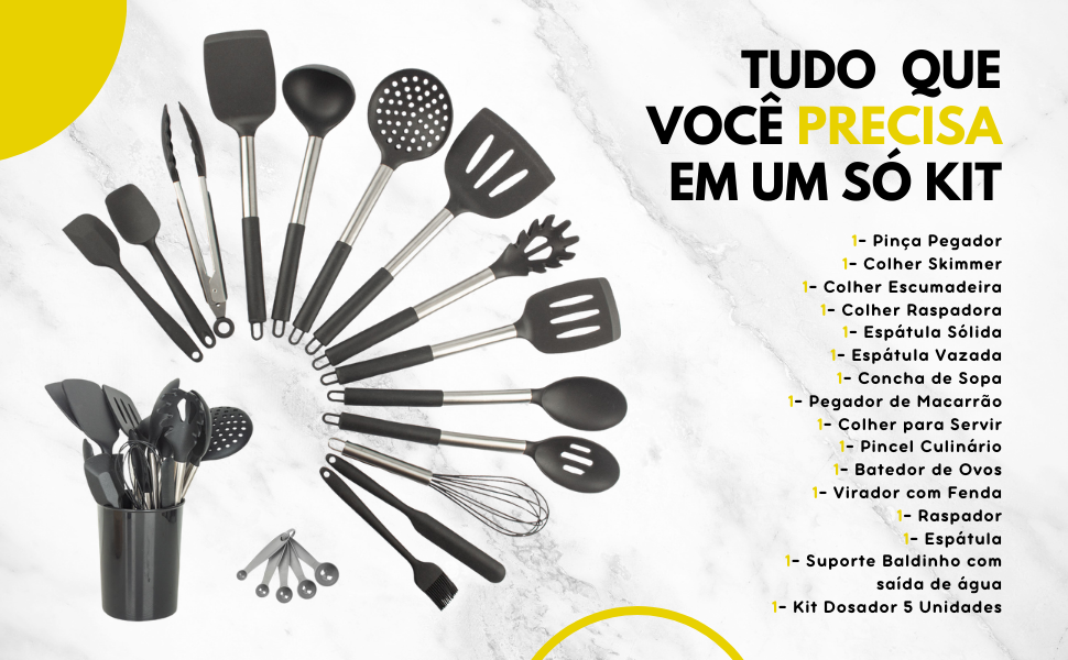 Utensilios de cozinha, para cozinha, silicone premium, kit escumadeiras, conjunto de utensilios