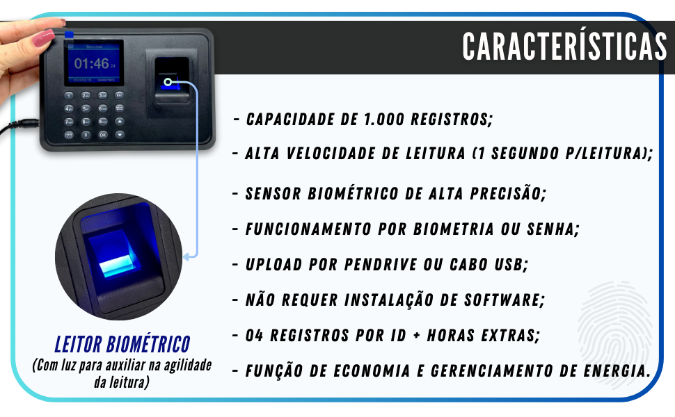 Relogio de Ponto Biométrico Para Empresas Digital Eletrônico Oferta