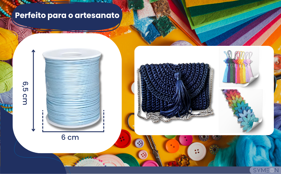 fio seda 1mm 100m artesanato crochê