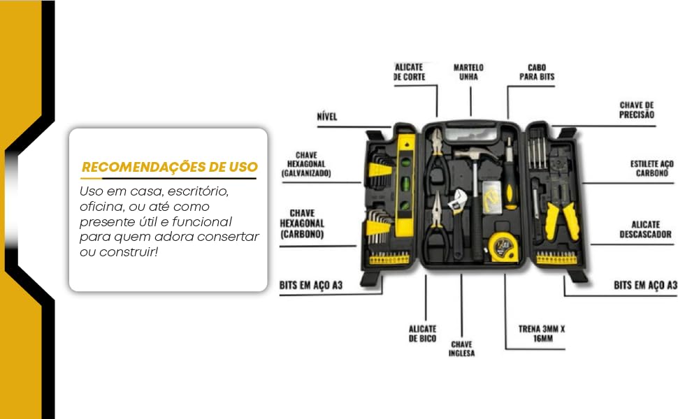 Kit de Ferramentas Multifuncionais com Maleta