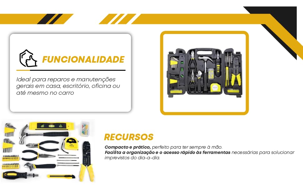 Kit de Ferramentas Multifuncionais com Maleta