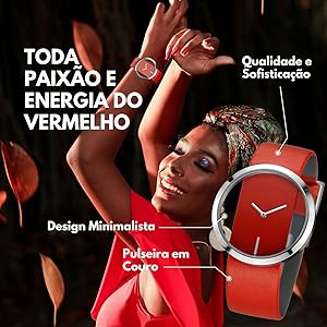 relógio vermelho