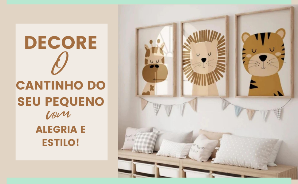 Quadro Infantil Para Decoração Kit Com C/3 Un