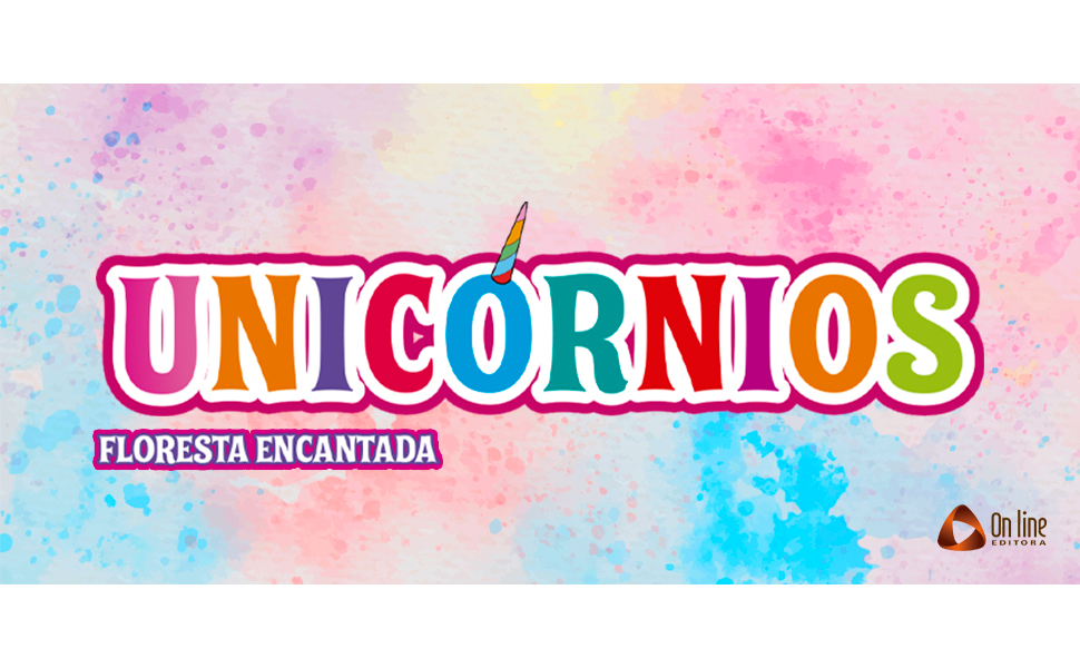 maleta divertida floresta encantada unicórnios livro de colorir lápis aquarela atividades infantil