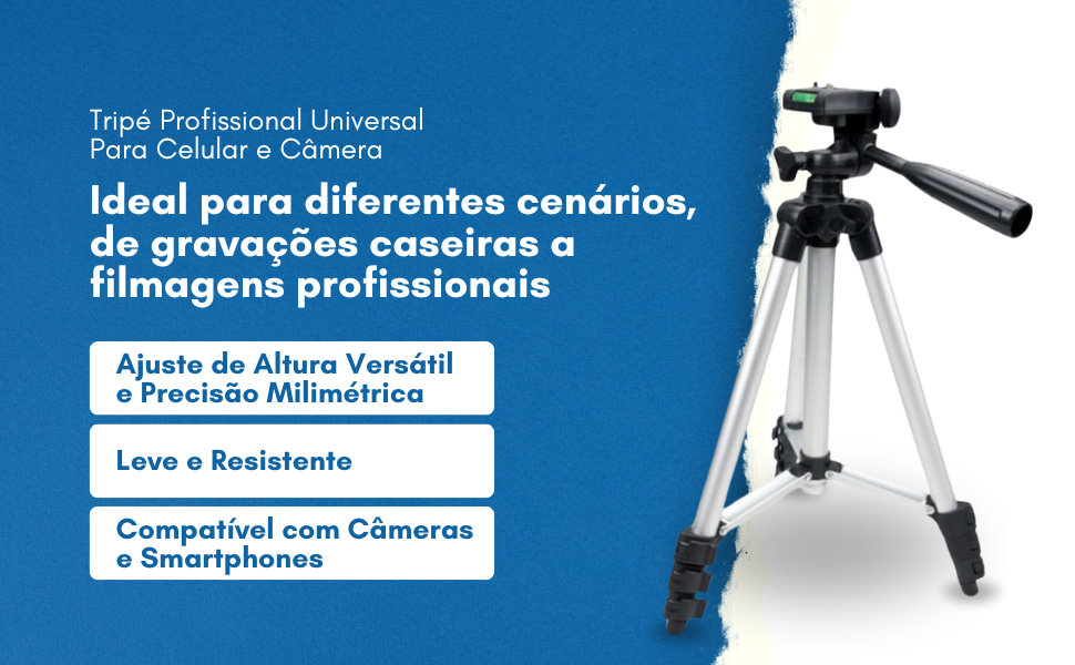 Ideal para diferentes cenários, de gravações caseiras a filmagens profissionais